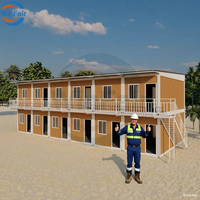 WinFair China Maison modulaire préfabriquée démontable à étages, à toit en pente, en conteneur maritime, pour dortoir