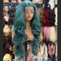 Perruque Lace Front Body Wave 32 pouces 13x4 Transparente Sans Colle Base Soie Ligne de Cheveux Naturelle Résistante à la Chaleur Synthétique