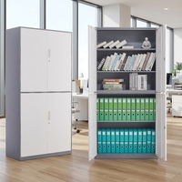 Armoire de classement métallique moderne à 4 portes avec 2 étagères réglables, armoire de rangement verrouillable en acier pour bureau, salle de sport, maison