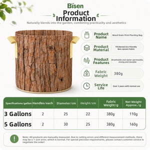 <span class=keywords><strong>Sac</strong></span> de plantation en feutre épaissi K32 de 5 gallons, <span class=keywords><strong>sac</strong></span> de jardinage <span class=keywords><strong>pour</strong></span> le contrôle des racines des plantes, motif <span class=keywords><strong>d</strong></span>'<span class=keywords><strong>écorce</strong></span> <span class=keywords><strong>d</strong></span>'arbre imprimé - Product Image 4