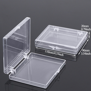กล่องพลาสติกใสฝาดำแบบแข็งพร้อมบานพับ สำหรับจัดแสดงของชำร่วย ตัวอย่าง ของสะสม และเก็บแร่ธาตุ - Product Image 3