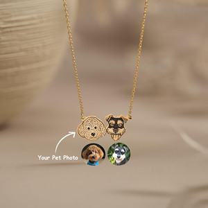 Collana con incisione personalizzata in acciaio inossidabile con ritratto di animale domestico, regali per la festa dei <span class=keywords><strong>bambini</strong></span>, dropshipping - Product Image 5