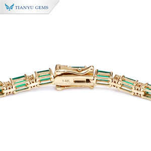 Tianyu gemme 14k oro giallo bracciali zambian smeraldo bracciale tennis bracciali moda gioielli per le donne