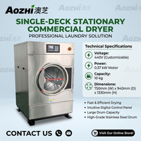 Séchoir à linge commercial fixe monocouche de 10 kg, machine de séchage en acier inoxydable pour blanchisserie d'hôtel, Secadora Industrial De Ropa