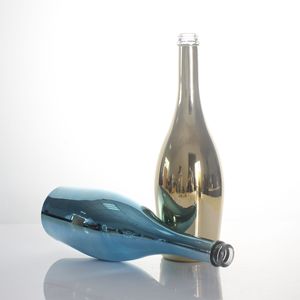 Botella de cristal de champán con etiqueta de estaño de metal, 750ml, oro pulido, galvanoplastia, <span class=keywords><strong>vodka</strong></span> gin - Product Image 2