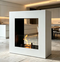 Table de jardin extérieure en acier Corten avec foyer au gaz naturel, robuste, garantie 5 ans