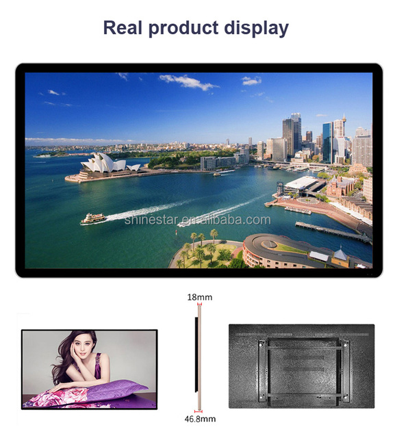 Wall High Brightness 43 Inch 4K UHD LED Digital Advertising Display Screen with Built-in Memory