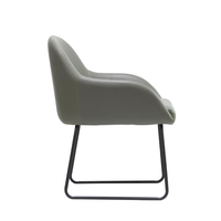 Fauteuil d'appoint moderne rembourré en cuir PU, durable, avec base en traîneau, pour hôtel, hall d'entrée, salle d'attente, café