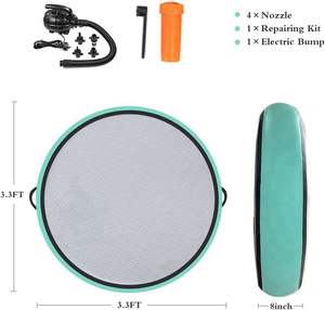 Tapis de gymnastique gonflable portable en PVC imperméable de 8 pouces d'épaisseur pour femmes, enfants, yoga, pistes gonflables - Product Image 1