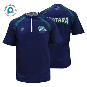 Veste de Cage de Frappeur de Sublimation PURE 100% Polyester Chemise de Baseball à Fermeture Éclair Quart Personnalisé Équipes Vêtements de Sport Veste de Cage de Baseball - Product Image 3