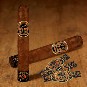 Autocollant de bague de cigare personnalisé de haute qualité, logo en feuille d'or gaufrée, impression offset de luxe, papier adhésif imperméable, étiquette de cigare - Product Image 1