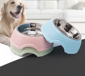 Popular Design Antiderrapante Forma do Coração Cat Food Splash Proof <span class=keywords><strong>Bowl</strong></span> Aço Inoxidável <span class=keywords><strong>Pet</strong></span> Bowls Dog Bowls - Product Image 2