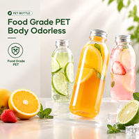 Bouteille de boisson vide en PET, conteneur pour jus, lait, thé, avec logo personnalisé, bouchon à vis, couvercle sport, bouteille en plastique