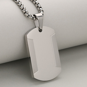 Nouvelles idées de produits : pendentif <span class=keywords><strong>en</strong></span> forme de plaque d'identité <span class=keywords><strong>pour</strong></span> <span class=keywords><strong>chien</strong></span>, vierge <span class=keywords><strong>pour</strong></span> gravure au laser, collier <span class=keywords><strong>en</strong></span> acier inoxydable, bijoux DIY tendance <span class=keywords><strong>pour</strong></span> hommes, collier hip-hop - Product Image 6