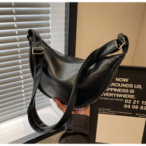 Bolso de hombro/bolso cruzado/bolso tipo bandolera/bolso casual simple/bolso tipo dumpling/bolso de PU suave de alta calidad para mujer. - Product Image 6