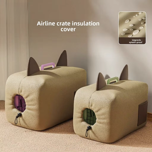 Cage de transport rectangulaire pour animaux de compagnie avec oreilles, pour petits et moyens chiens et chats - Cage de voiture portable pour extérieur, anti-stress, chaude, imperméable et anti-poussière - Product Image 6