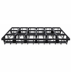 Plateau de transport et d'organisation pour pots ronds, en plastique PP noir, 18 alvéoles, grille ouverte, pour pépinière, vente en gros - Product Image 3