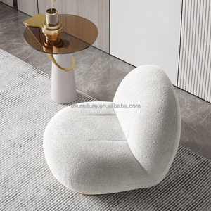 Modern Minimalist Round <b>Sofa</b> <b>Side</b> <b>Table</b> Glass Top with Gold Tray Beige Faux Leather Base Metal Decorative End <b>Table</b> Living Room - Product Image 4