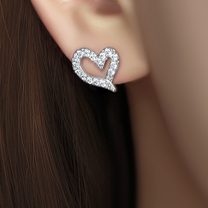 Wholesale Price 18K Gold Plated Waterproof Cubic Zirconia Heart <b>Stud</b> <b>Earrings</b> for Women Valentine's Day Gifts - Product Image 2