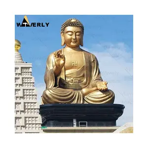Dekorasi luar ruangan patung Buddha timur tembaga raksasa logam besar kuningan perunggu Taiwan patung Buddha