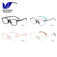 Monture de lunettes optiques classiques pour enfants en TR90, taille 48-17-140, solides et rondes |   Ultra léger 10g |   Lot de 6 lentilles pour enfants de 3 à 12 ans - Vente en gros