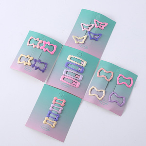 Ensemble de pinces à cheveux roses pour filles, pinces BB en alliage, design de dessin animé, pour femmes, cadeau, accessoire de coiffure, printemps 2024, origine Yiwu - Product Image 4