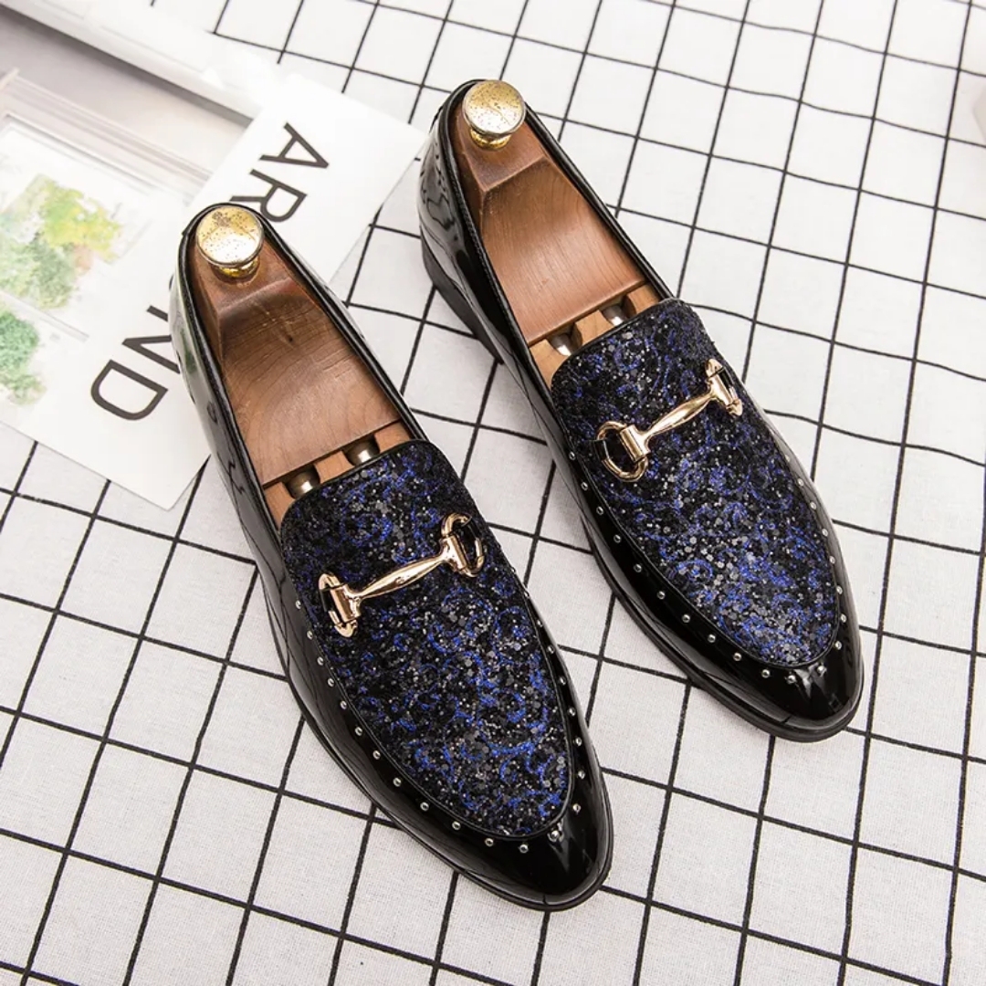 blue and gold dress shoes Successos Royal Blue/Gold Men's Red Bottom Dress Shoes Sizes 7-15 CC Suits