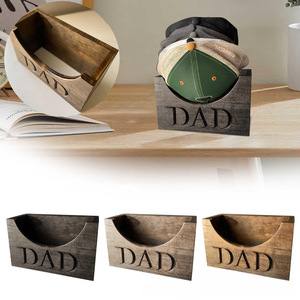 Wooden <b>Hat</b> Rack Baseball Cap Storage <b>Stand</b> Single Layer Desktop Display Shelf For Cloth <b>Hats</b> Dad Engraved - Product Image 4