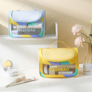 Toiletries Washbag Color Blocking Rectangle Zipper Closure <b>Hook</b> Type Everyday Use - Product Image 1