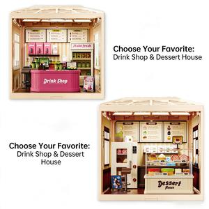 Kit de construction DIY Mini Café & Pâtisserie avec lumières LED, vitrine commerciale, jouet éducatif pour enfants et amateurs - Product Image 6