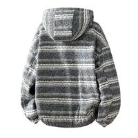 Blouson Bomber à Capuche Zippé en Tricot à Carreaux Style Vintage Printemps pour Hommes, Grande Taille, Coupe Ample, Décontracté, Type Varsity, Personnalisable