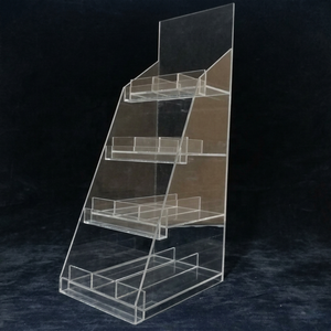 Organisateur de maquillage en acrylique transparent à 4 niveaux, présentoir de rangement pour vernis à ongles, étagère à cosmétiques à plusieurs niveaux pour comptoir, pour salons de manucure et instituts de beauté - Product Image 1