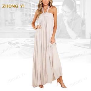 Yeni özel kadın Bodycon elbise yeni tasarım seksi kapalı omuz Halter moda sıkı malzeme ince parti akşam Maxi elbiseler - Product Image 3