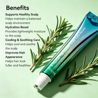 Sérum Roll-On pour la Croissance Capillaire et le Soin du Cuir Chevelu, à la Menthe Poivrée, à la Caféine, au PDRN et aux 9 Peptides, pour des Cheveux Plus Épais et d'Apparence Plus Volumineuse, contre la Chute des Cheveux
