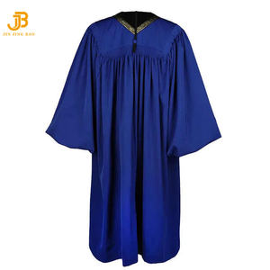 Tuniche Clericali Personalizzate Blu Reale Wesley con Ricamo a Croce e Pannello in Velluto, Uniforme Ecclesiastica per Sacerdoti - Product Image 2