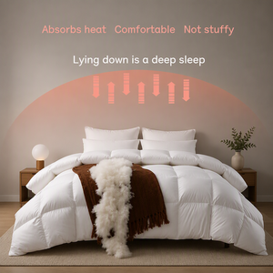 Couette matelassée en duvet d'oie 95% coton jacquard, 140 fils, écologique, bioclean, douce, respirante, quatre saisons - Meilleures ventes - Product Image 2