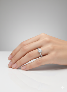 Round Cut Lab Grown Diamond Engagement <b>Ring</b> 925 <b>Silver</b> / 10KT 14KT 18KT White Gold Minimalist <b>Solitaire</b> <b>Ring</b> - Product Image 3