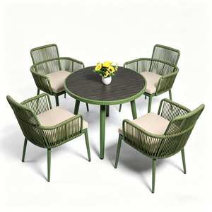 Muebles de Exterior para Cafetería y Restaurante, Sillas de Patio y Terraza, Juego de Jardín de Cuerda Tejida, Sillas de Jardín - Product Image 1