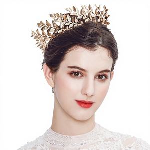 Couronne de mariée haut de gamme européenne et américaine, branche d'olivier tridimensionnelle, corolla d'elfe, design créatif, en alliage, coiffe de mariage - Product Image 3