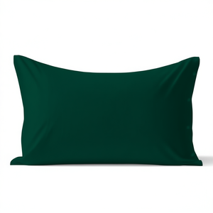 Taie d'oreiller 100% coton vert foncé 50X75cm taille UK - Product Image 3