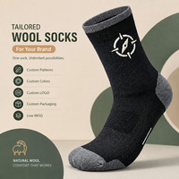 Chaussettes en laine personnalisées avec logo, chaussettes thermiques de qualité supérieure pour l'hiver, chaussettes respirantes pour la randonnée en plein air, fabricant OEM