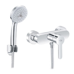 Juego de Ducha Termostática Iole, Mezclador Externo de Cobre Pulido con Acabado Cromado, Chorros Suaves y de Masaje para Uso en Apartamentos - Product Image 2