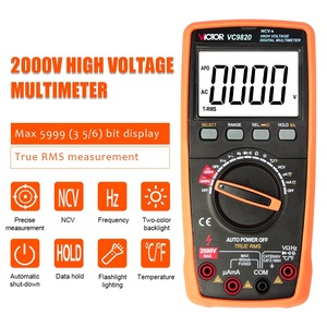 Multímetro Digital Profesional Victor 9820 True RMS, 6000 Contenedores, Rango Automático, Alto Voltaje 2000V con Función NCV - Product Image 3