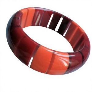 Best Quality Resin <b>Bangle</b> <b>Bracelet</b> Classic & Vintage Stylish With White Stripe Round Handmade Jewelry For Wedding Party Woman - Product Image 2