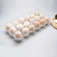 Vente en gros de porte-oeufs de poule jetable transparent 18 trous plateau à oeufs en plastique à clapet Type de processus blister