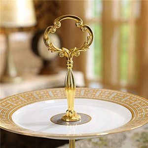 Seramik <span class=keywords><strong>2-Tier</strong></span> çevre dostu bulaşık makinesinde yıkanabilir kek <span class=keywords><strong>stand</strong></span>ı/antika altın kek plaka 3-Piece Set - Product Image 6