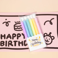 Bougie d'anniversaire créative en spirale, sans fumée, en cire de paraffine faite à la main, colorée, en forme de macaron, pour décorations de gâteaux, fêtes et Diwali