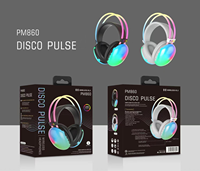 Casque de jeu sans fil avec éclairage LED RVB dégradé, casque stéréo avec basses puissantes pour ordinateur portable et joueurs