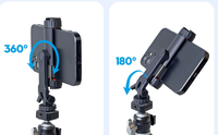 Mini pince de téléphone universelle multifonctionnelle et flexible, rotative à 360 °, pour appareil photo mobile et trépied
