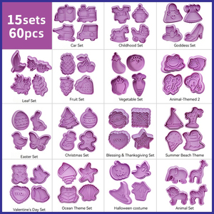 Stampo per Biscotti a Forma di Cartone Animato, Stampo in Plastica 3D a Pressione per Natale, Halloween, Pasqua - Product Image 1